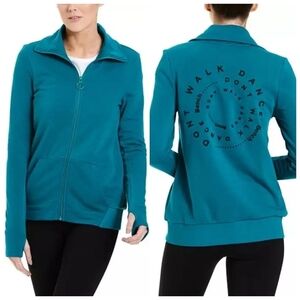 Bench Mikina Funnel Neck Zip Up Microfleece Small Teal Activewear Dancecore